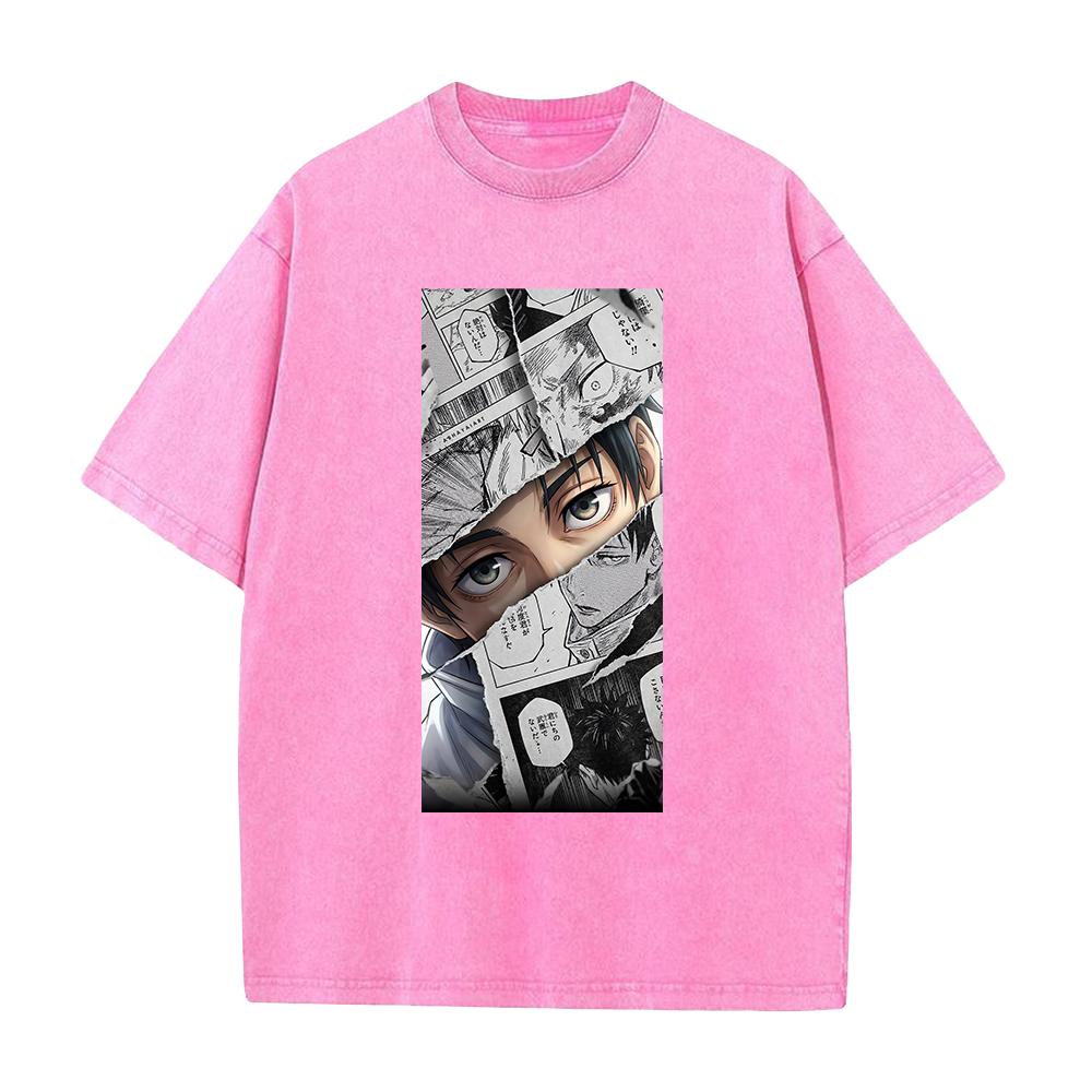 Anime Jujutsu Kaisen Okkotsu Yuta Graphic T Shirt Men Women Washed Cotton Tshirts Vintage Casual Clothing Harajuku Male T-shirt