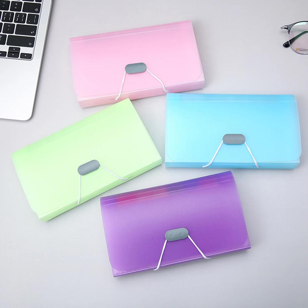 1PC A6 Mini Expanding File Folder-13 Cell Transparent Organ Bag,Ticket Pouch,Buckle Document Organizer for Office,Home & School