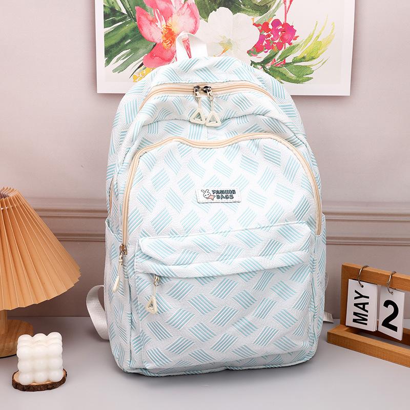 

Retro large-capacity fashion casual backpack Japanese simple backpack 2024 summer new fashion travel bag синий