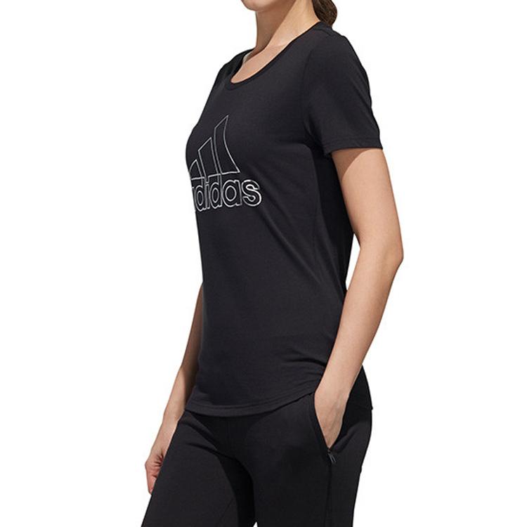 Adidas Training Short Sleeve T-Shirt Women Tops Black DY8680
