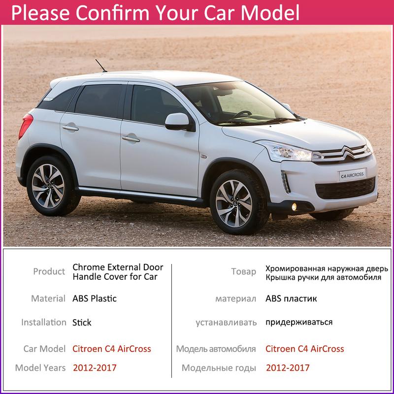 for Citroen C4 AirCross C4-AirCross 2012~2017 Chrome Door Handle Cover Car Accessories Stickers Trim Set 2013 2014 2015 2016