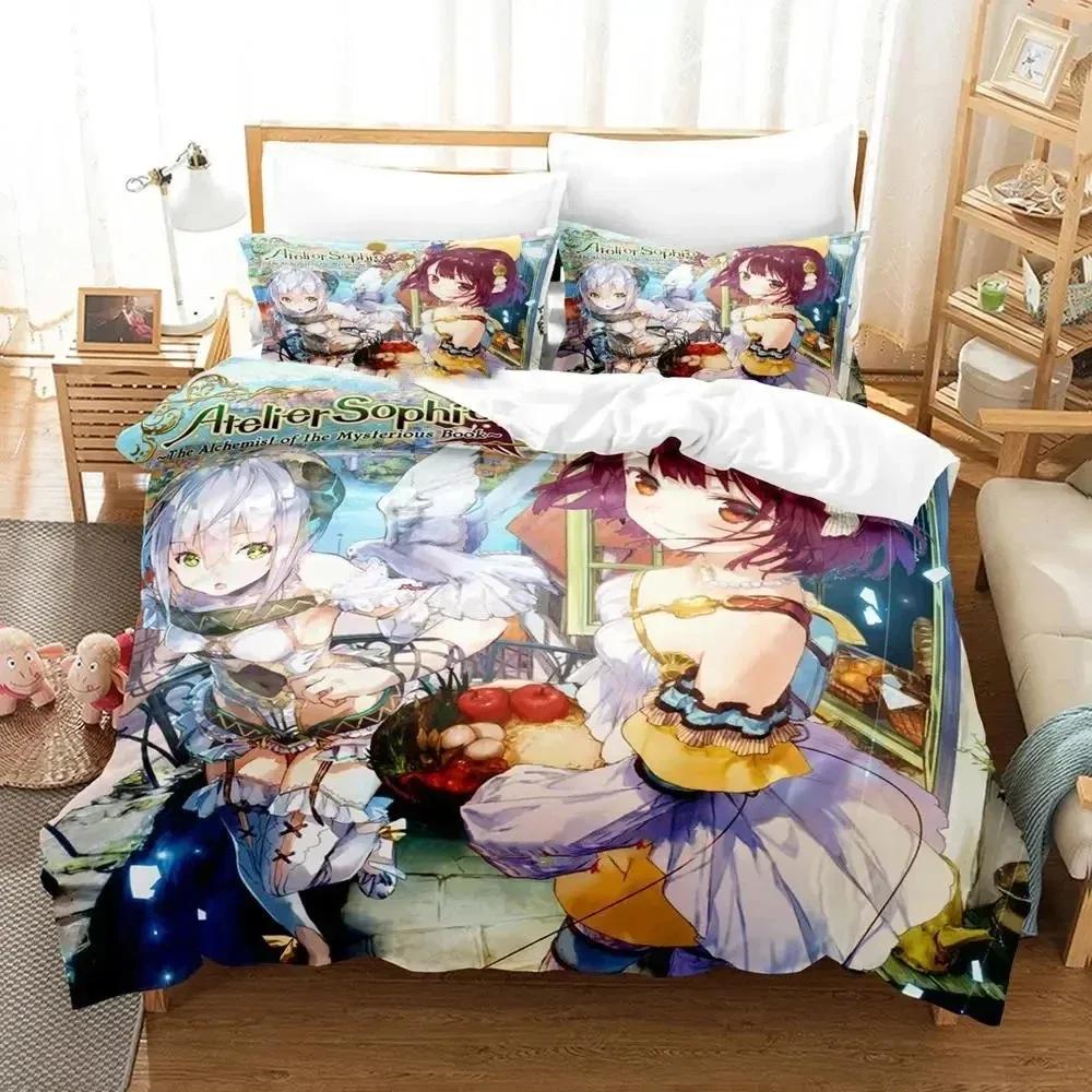 Atelier Sophie The Alchemist Of The Mysterious Book Bedding Set Boys Girls Twin Queen Size Duvet Cover Pillowcase Bed Kids Adult