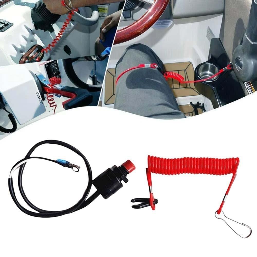 Safe Kill Switch Tether Cord Stretchable Engine Kill Stop Switch Boat Kill Switch Lanyard  Travel