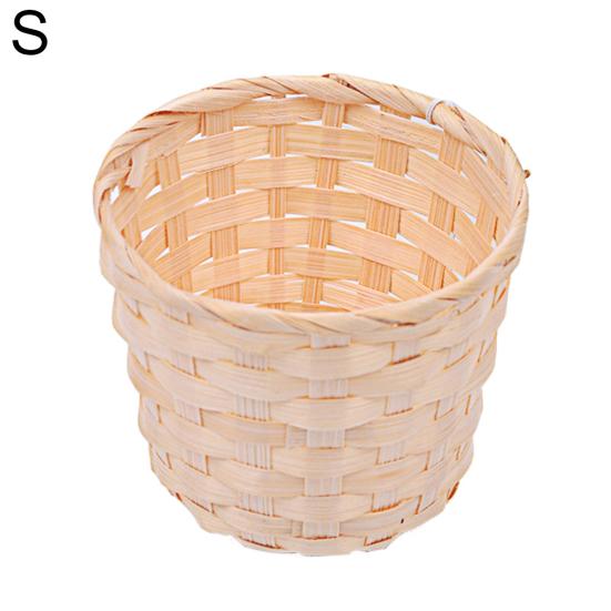 Bamboo Woven Basket Bra Sundries Organizer Rattan Plant Box Desktop Container
