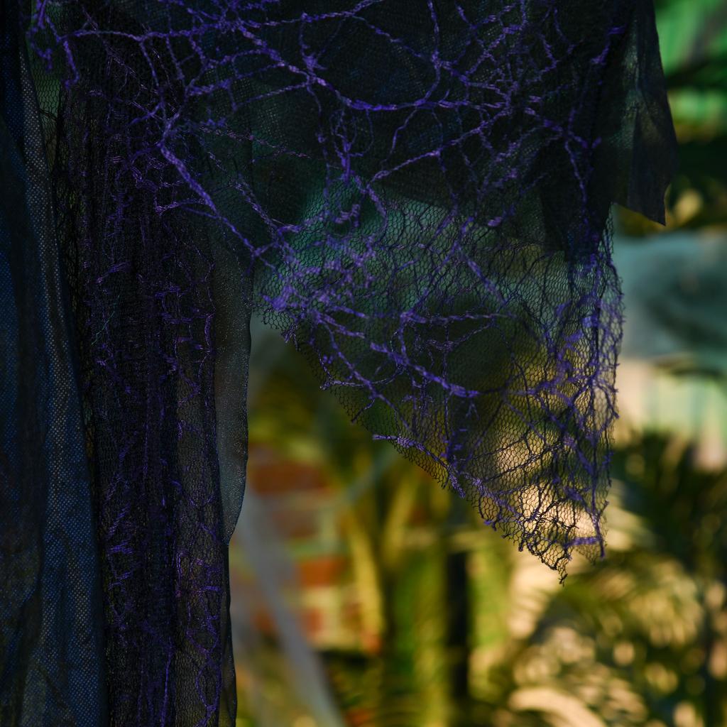 Halloween witch, Halloween decoration, sound function, with motion sensor, LED lights, 130 cm x 18 cm x 183 cm