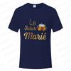 French Evg Team Married Tops Single Farewell Bachelor Party T Shirt Future Groom Man Tshirt Fashion Beer Graphic Wedding Tees