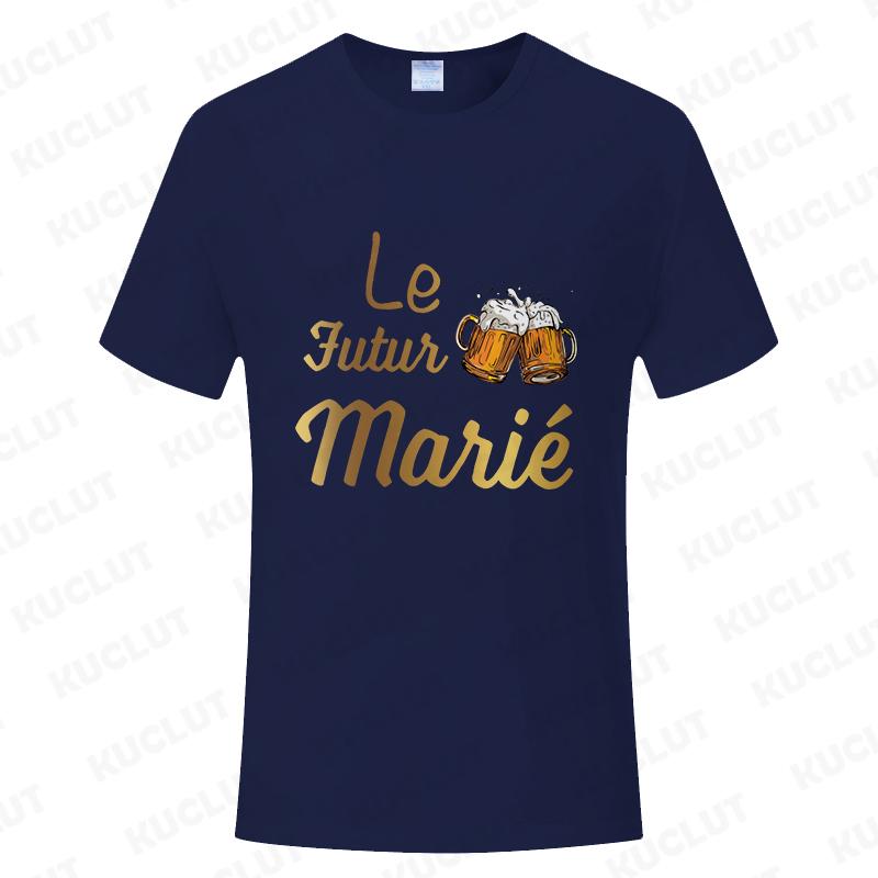French Evg Team Married Tops Single Farewell Bachelor Party T Shirt Future Groom Man Tshirt Fashion Beer Graphic Wedding Tees