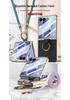 Samsung Z Flip 8 Electroplated Retro Leather Case with Lanyard and Ring Holder