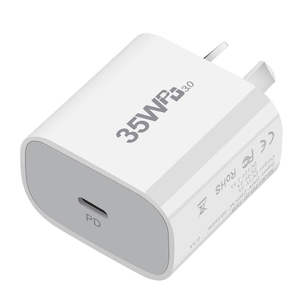 PD35W Universal Type-C Mobile Charger with AU, UK, and EU Compatibility