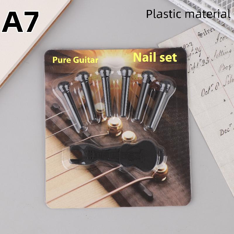 

6Pcs Guitar Strings Nail Metal Acoustic Guitar Bridge Pins Brass Fixed Cone Pins String Nut Nails For Guitar Parts Replacement