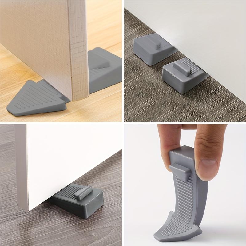 Heavy-Duty Plastic Door Stoppers for Bottom of Door On Floor - Stackable Adjustable Wedge Stabilizers, Polished Finish, Prevents Drafts & Energy Loss