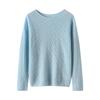 Women's 100% Pure Cashmere Floral Pattern Round Neck Loose Knit Pullover Sweater