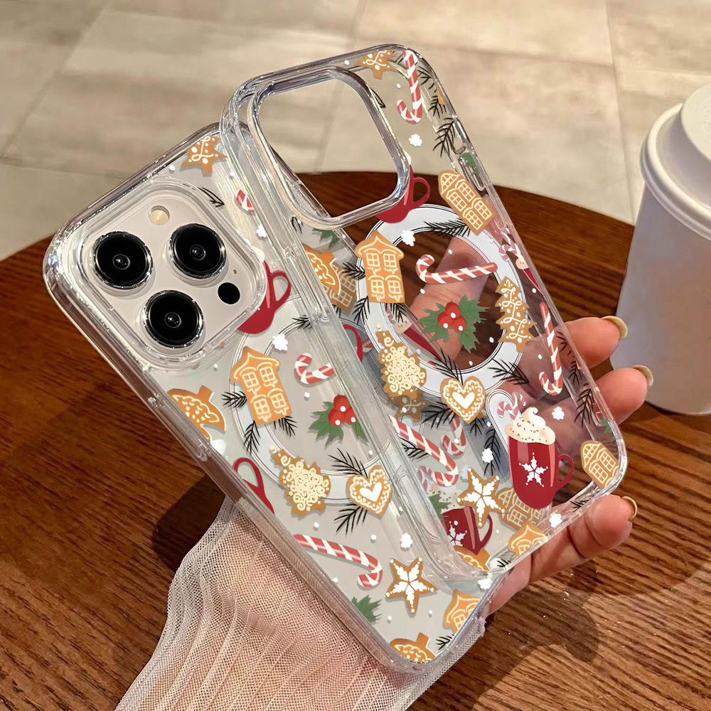 Applicable Apple 17ProMax Christmas Coffee House Magnetic Mobile Phone Protective Case iPhone16 Hard Case 15 Niche apple 11