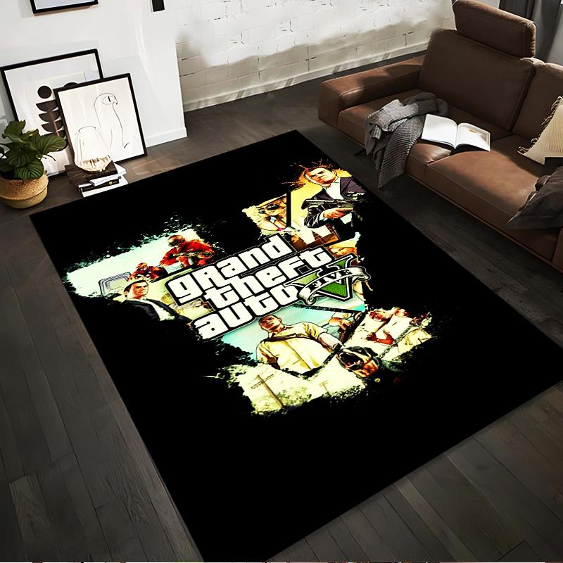 GTA V Graphic Print Non-slip Rug Suitable for Living Room and Bedroom Sofas.