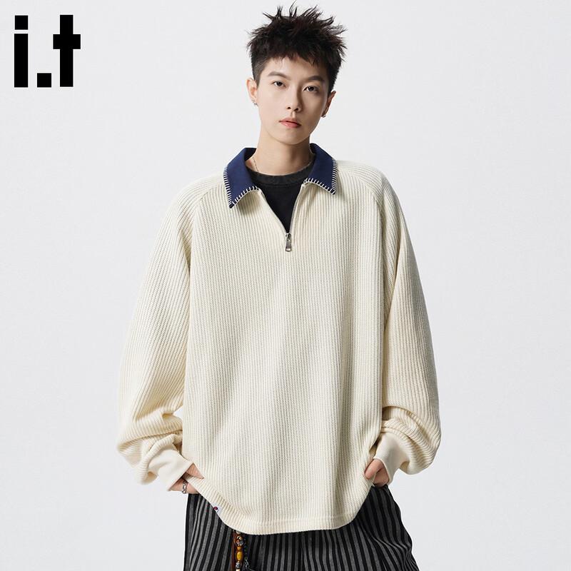 Men s Relaxed Fit Half-Zip Lapel Sweatshirt 3XL