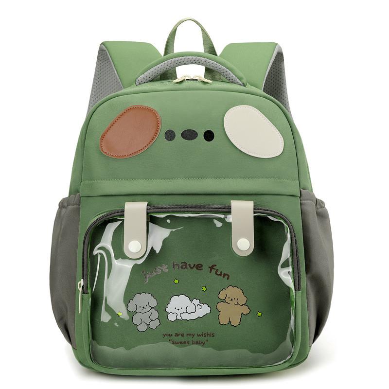 Letter Cartoon Puppy Kids Clear Backpack Cute Animal Design Toddler Bag School