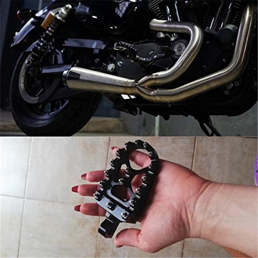 CNC Wide Fat Footpegs Foot Pegs  Rotating Footpegs Black  for  Dyna Sportster Iron 883 Fatboy Bobber