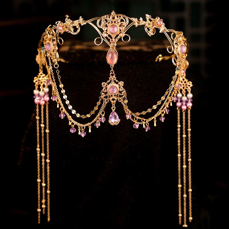 Princess Style Dunhuang Hanfu Forehead Tassel Ornament - Ancient Costume Hair Accessories