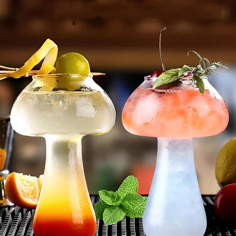 Cute Mushroom Cocktail Glass 250ml - For Drinks/Beer/Wine/Coffee/Shot, Creative Clear, Coffee Cups, Drinkware, Bar Glasses