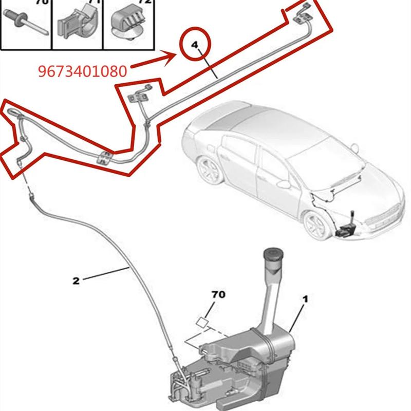 9673401080 6438ET Car Engine Hood Front Windscreen Wiper Nozzle for Peugeot 508 Windshield Washer Cleaner Tube