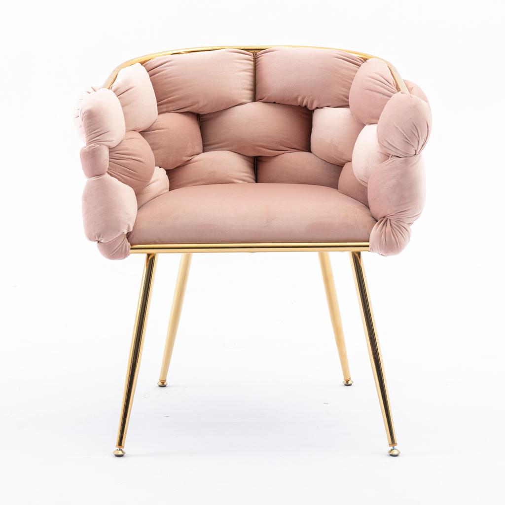 Luxuriöser, Moderner Akzentstuhl, Schminkstuhl mit Metallrahmen für Schlafzimmer, Wohnzimmer, Esszimmer, Set von 2
