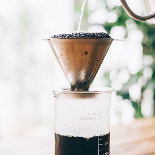 HARIO Double Mesh Metal Dripper, 1-4 Cups, Hairline Silver, Stainless Steel, DMD-02-HSV