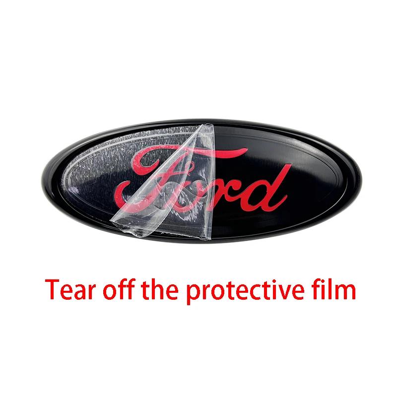 14.6x5.7cm ABS+alloy Car Front Badge Auto Emblem Accessories for Ford Focus Ranger Mustang Kuga Mondeo Fiesta Explorer Transit CVW1