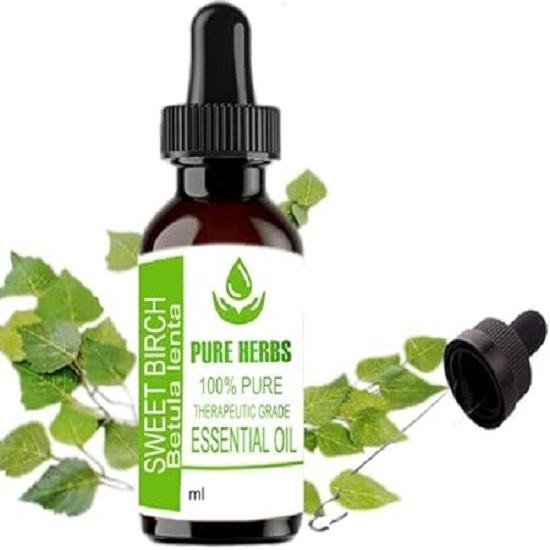 

Pure Herbs Sweet Birch (Betula lenta) Pure & Natural Therapeutic Grade Essential Oil Plastic with Dropper 10ml
