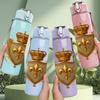 1PC Golden Shield Emblem Badge Print 750ml Color Plastic Sports Water Bottle Leakproof Flip Straw Lid Suitable for Sports Office Home Use