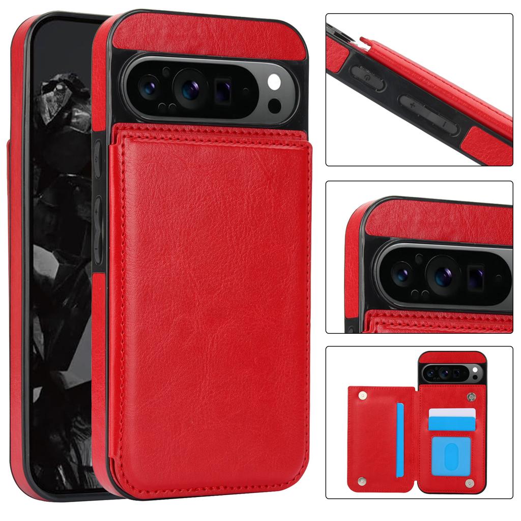 Hülle für Google Pixel 9/9Pro, Leder-Brieftasche mit Kartenhalter