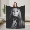 Lolas índigos Spanish Singer Bedding Throws Soft Cozy Graphic Blanket  For Home Decor Plane Travel Flannel Bedspread Bed Cover