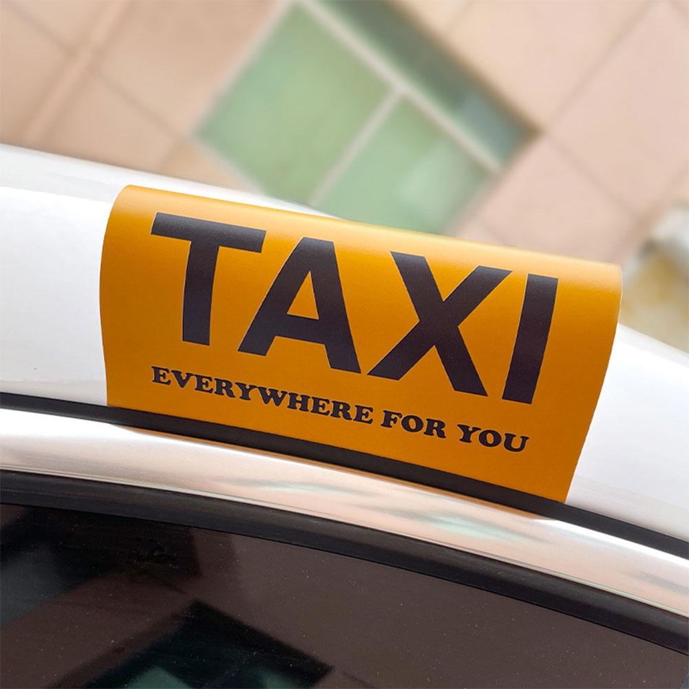 Creative Taxi Logo Car Washing Label Logo Sticker Creative Sunscreen Toy Door Decoration Waterproof Rear Sticker Car Window V0F7