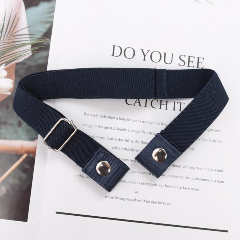 Elastic Belt Without Buckle Canvas Women Buckle Free Belt Ladies Jeans Pants Waist Lazy Belt Stretch No Buckle Invisible Belt