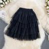 Mesh Multilayer Puff Cake Short Skirt Summer Short High Waist Sexy A-Line Skirt