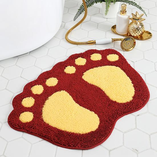 Yousheng Bathroom Floor Mat Quick Drying Anti-Slip Machine Washable Bath Rug Funny Foot Design Bedroom Entryway Door Mat