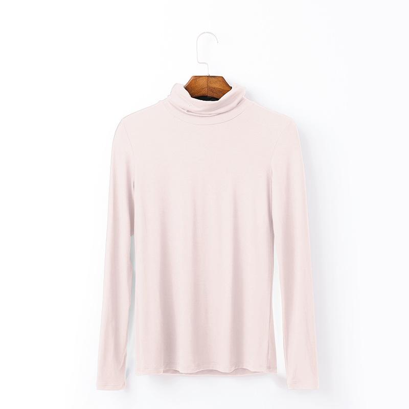 Podzim Zima Nové Dámské Tričko s Dlouhým Rukávem Jednobarevné Rolák Modální Velká Velikost Spodní Prádlo Dámské Topy