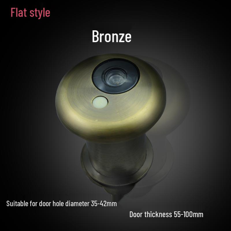 Universal Wide-Angle High-Definition Metal Door Peephole with Integrated Doorbell, Anti-Pry Security Mirror