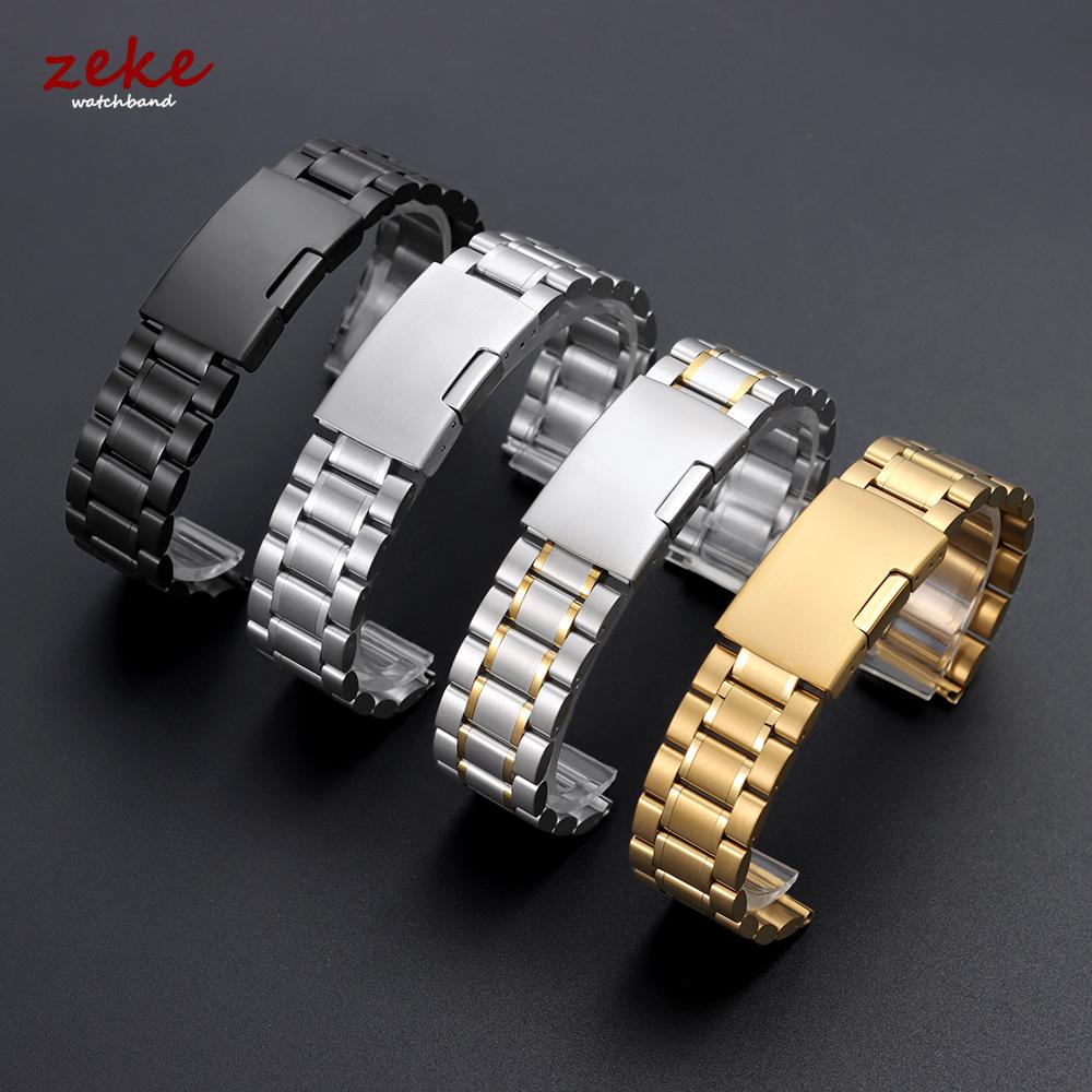 Cinturino per Orologio in Acciaio Inossidabile Massiccio Argento Oro Nero 16 18 19 20 21 22 24 26mm Uomo Chiusura Pieghevole Universale Cinturini per Orologio con Strumenti