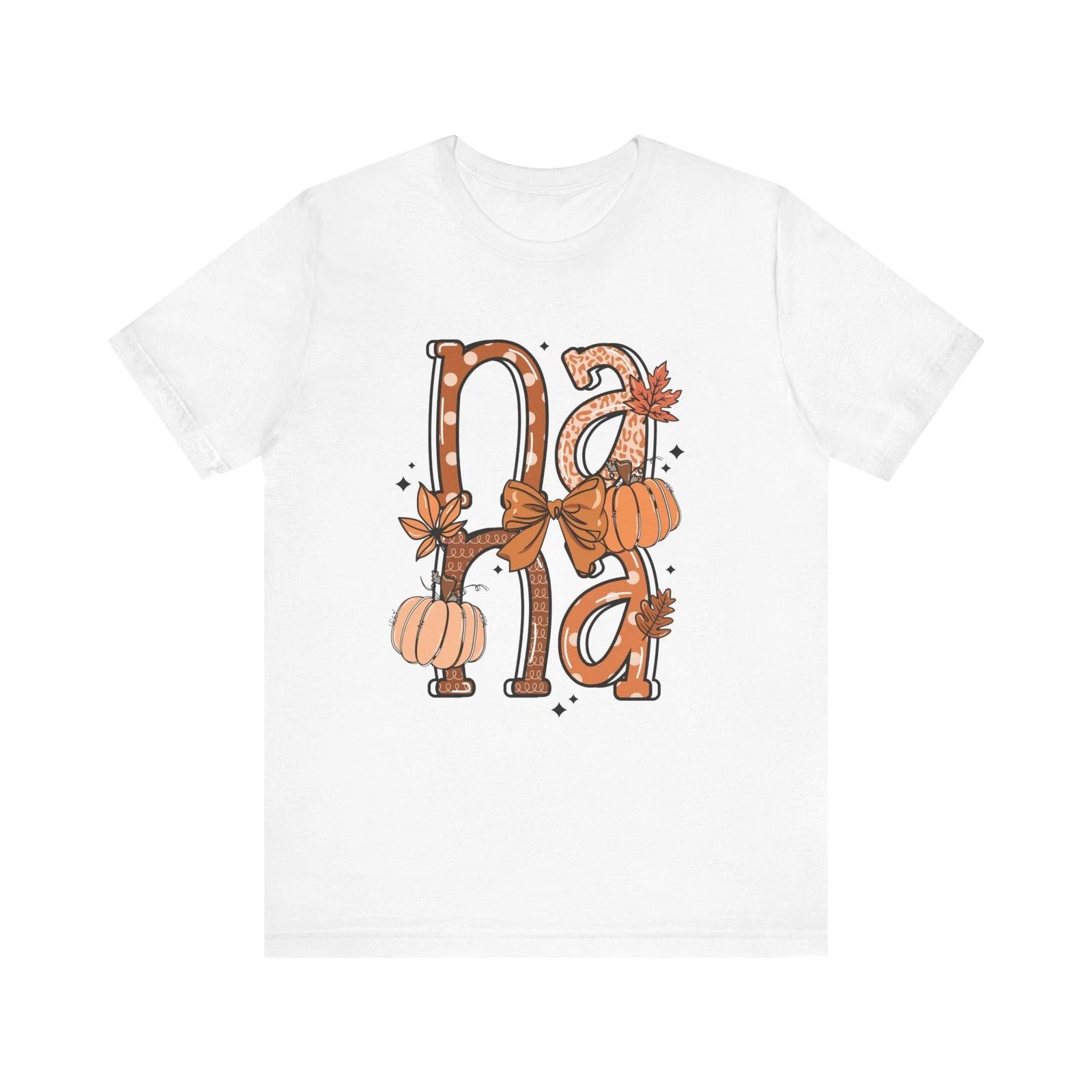 Nana Fall Shirt Pumpkin Nana Tee Cute Autumn Graphic Thanksgiving T-Shirt M