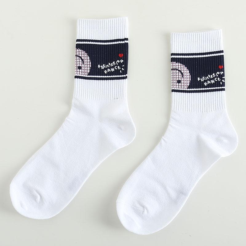 Roliga Herrstrumpor Glada Nya Mode Ins Stil Strumpor För Kvinnor Och Män Hip Hop Harajuku Tecknad Fotboll Bomullsstrumpor