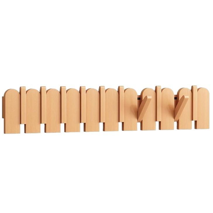 Piano Key Solid Wood Wall-Mounted No-Drill Coat and Hat Rack