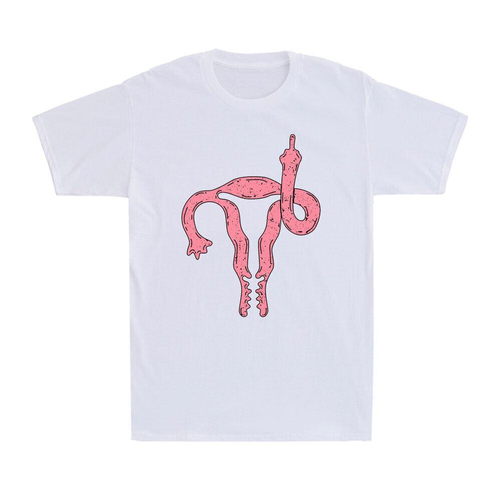 Uterus Shows Mid*le Finger Feminist Empowerment Gender Equality Funny T-Shirt XXL