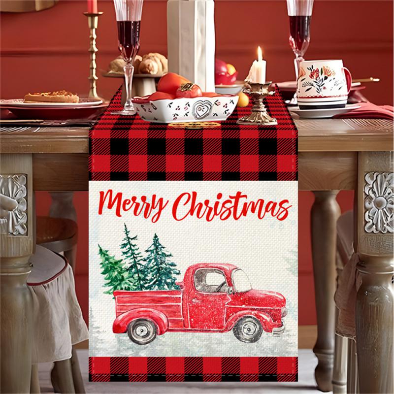 

Новая рождественская льняная печатная скатерть для стола Nordic Home Living Room Insoled Table Tracker L