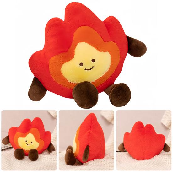 Flame Plush Toy for Kids Smiling Flame Character Pillow Soft Stuffed Toy Playtime Flame Plushie Children's Birthday Gifts