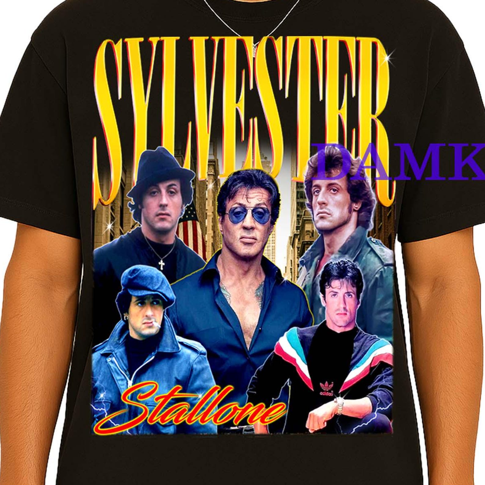 Sylvester Stallone Shirt, Vintage Sylvester Stallone Tshirt, Sylvester Stallone Retro Shirt, Sylvester Stallone Tribute Poster Tees L