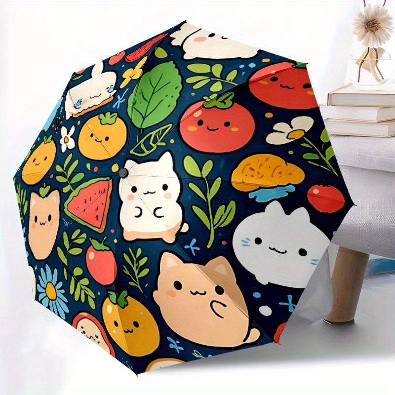 1pc CuteFruits Automatic Umbrella - 8-Rib Foldable Design, Outdoor Adventures, and Family Celebrations yy250829103