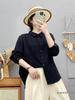 Mori-kei Double Layer Cotton Gauze Long Sleeve Shirt - Women's Loose Versatile Casual Top