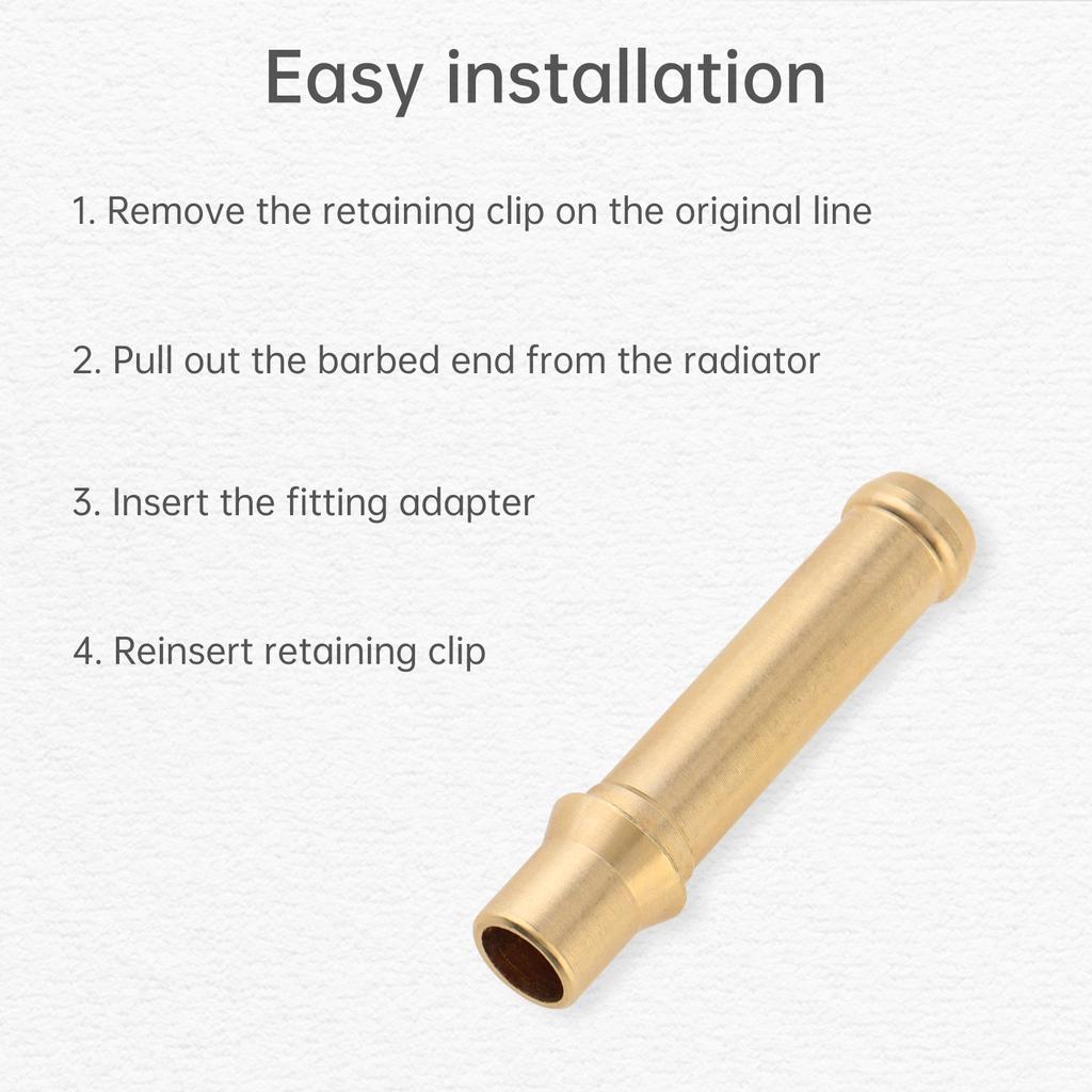 5pcs Heavy Duty Push Connector Transmission Flush Kit Brass Cooler Line Fittings with Clamps Fit for Vehicles 1996-2024 Models