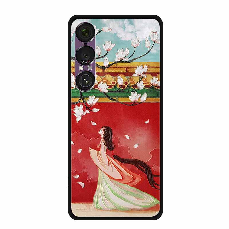 3D Emboss Case For Sony Xperia 1 VII 5G Case Flowers TPU Soft Silicone Back Cover For Sony Xperia 1 VII 2025 Phone Case XQ-FS54