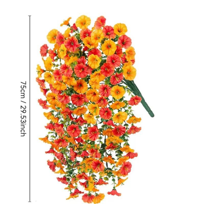 

1PC outdoor decoration with simulated hanging flower set, lilac and eucalyptus vine wall decoration, UV-resistant realistic plants, червоний